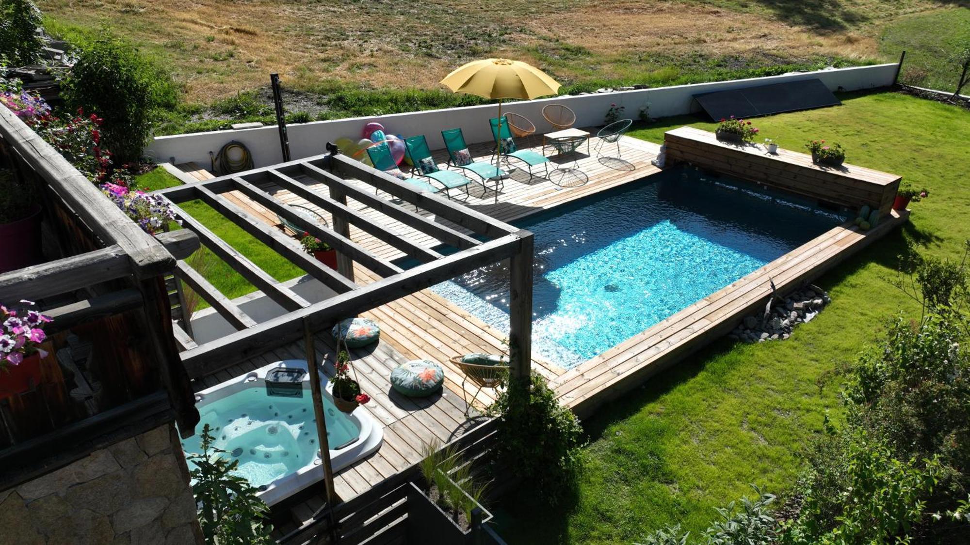 Chalet Serre Cambeou Piscine&Spa Saint-Chaffrey Esterno foto